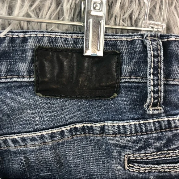 BKE Buckle Jeans Carter Mens 31R Bootcut Whiskered Denim